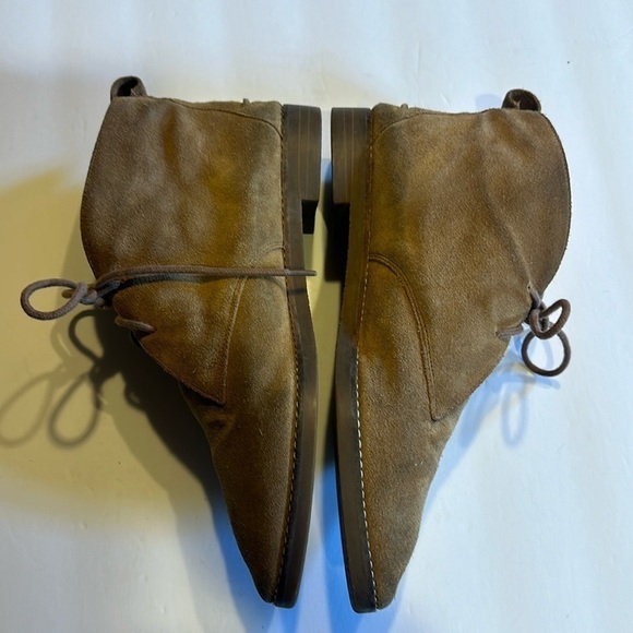 Madewell Nash tan suede lace up ankle booties chukka semi pointed front unisex - Picture 5 of 10